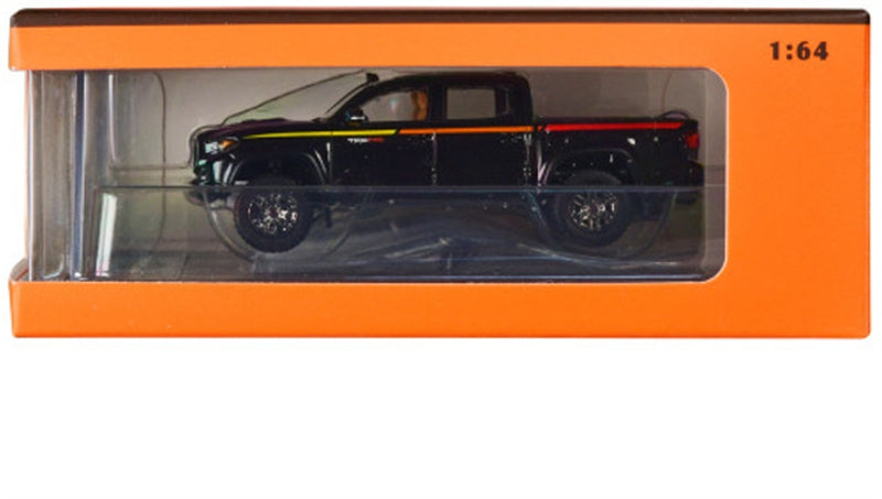 GCD TOYOTA Tacoma TRD PRO Pickup Black with Stripes LHD 1:64 Truck Pre-built Model view8