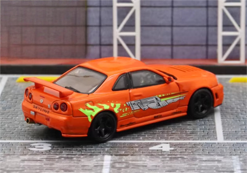 SW Nissan Skyline GTR R34 Z-Tune Limited Edition 599PCS ONLY 1:64 car Pre-built Model view7