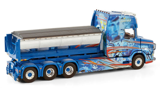 WSI  VLASTUIN TORPEDO 8X4 RIGED TRUCK WITH HOOKLIFT SYSTEM + HOOKLIFT CONTAINER ASPHALT Molander 1:50 Truck Pre-built Model