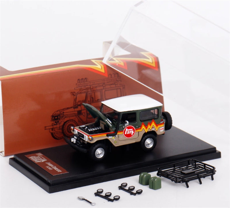 Rhino Model Toyota FJ40 Land Cruiser J40/LC40 Brown green dual splicing 1:64 Truck Pre-built Model view7