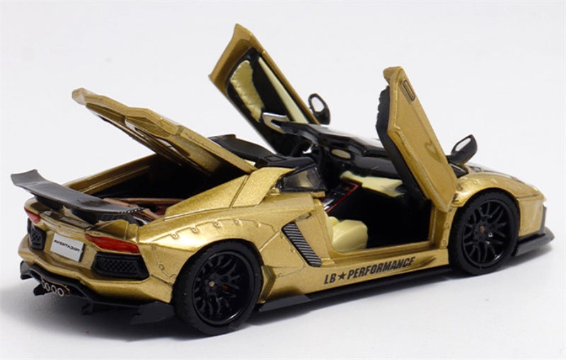 Rhino Model Lamborghini AVENTADOR LP700-4 LBWK Supercar Limited Edition 499PCS ONLY gold 1:64 Car Pre-built Model view4