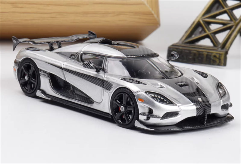 SmallcarsART Koenigsegg Agera RS Supercar silver 1:64 Car Pre-built Model view1