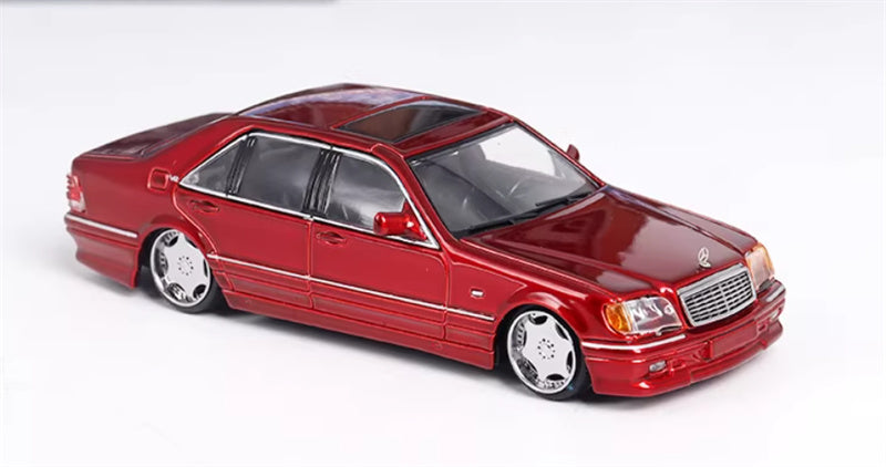 SW Mercedes Benz S600 W140 Red Limited Edition 499PCS ONLY 1:64 car Pre-built Model view3