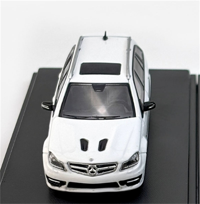 Flame Mercedes-Benz C63 AMG Edition 507 Wagon White Limited Edition 499PCS ONLY 1:64 car Pre-built Model view7