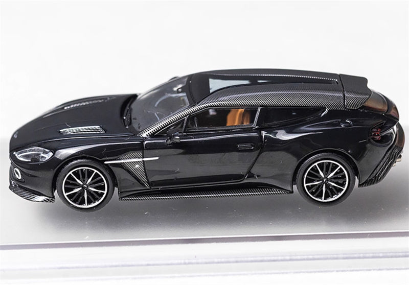 KING MODEL Aston Martin Vanquish Zagato Metal Black Limited Edition 333PCS ONLY 1:64 Car Pre-built Model view2