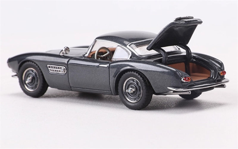 GFCC BMW 507 Roadster Retro Car 1957 Grey Convertible hardtop 1:64 car Pre-built Model view2