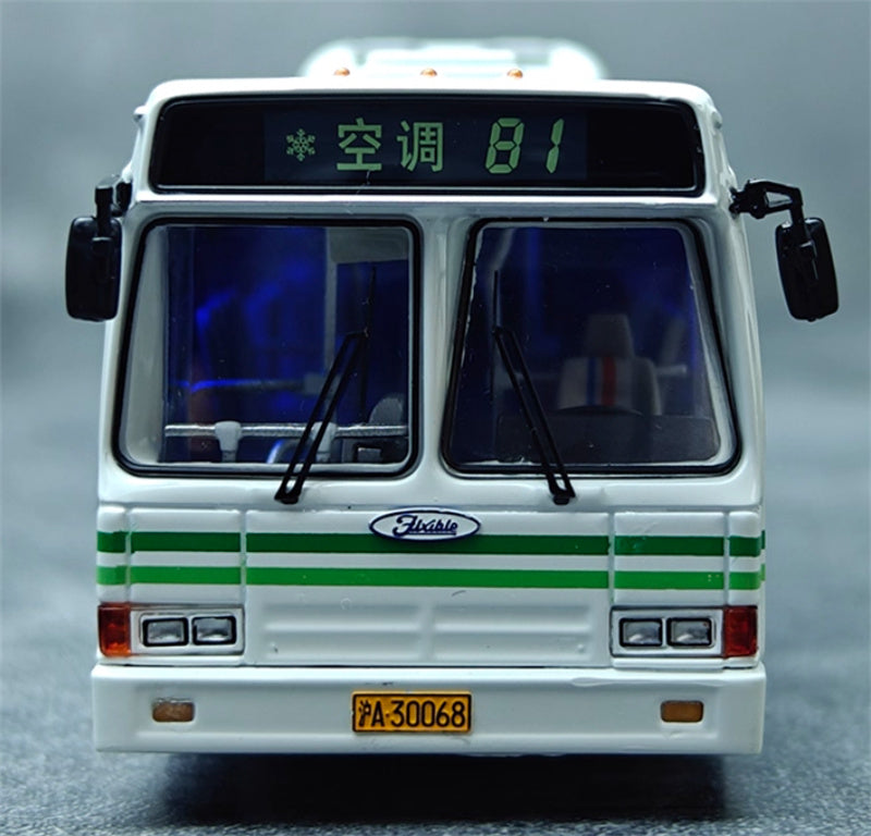 AUTO-GLIMPSE Flxible CFC6110GD Shanghai Coating Bus Route 81 Air-conditioned version Light green white 1:64 Bus Pre-built Model view9