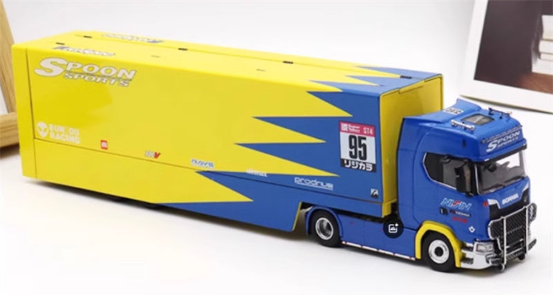 Star Model Scania S730 double decker transport vehicle SPOON 1:64 Truck Pre-built Model