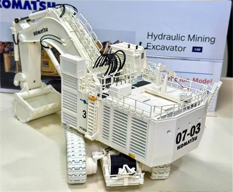 KOMATSU PC8000-6 Mining Excavator White Collector's Edition 1:50 Truck Pre-a Model