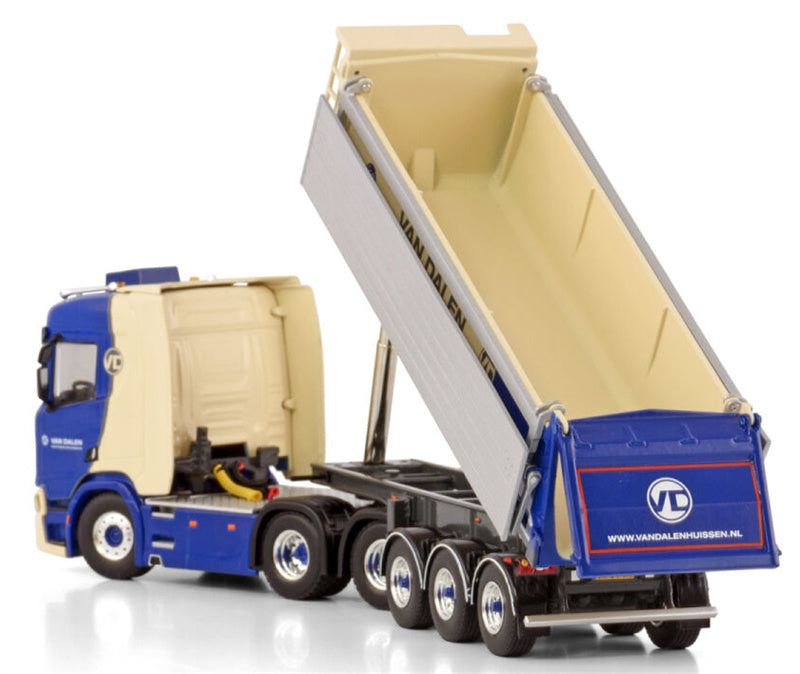 WSI SCANIA R NORMAL CR20N 6X4 TIPPER TRAILER - 3 AXLE Van Dalen Sloop en Asbest BV 1:50 Truck Pre-built Model