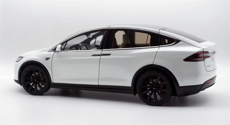 TESLA MODEL X pure electric SUV Pearlescent white 1:18 Car Pre-built Model