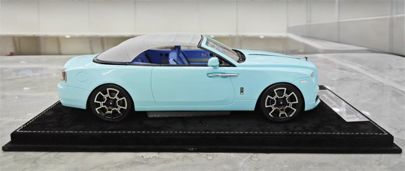HH Model Rolls Royce Convertible Dawn BB Edition Mint Green 1:18 Car Pre-built Model view6