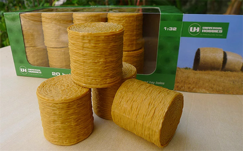 Universal Hobbies 20 Round Hay Bales 1:32 ACCESSORIES Pre-built Model