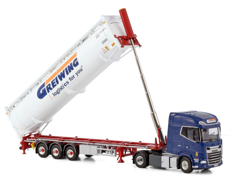 WSI DAF XG+ 4X2 BULK CONTAINER TRAILER Greiwing 1:50 Model
