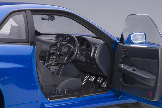 AUTOART Nissan Skyline GT-R (R34) V-Spec II with BBS LM wheels Bayside Blue 1:18car Pre-a Model