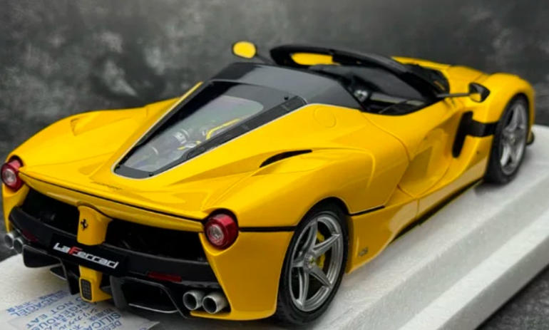 1:18 Ferrari LaFerrari  Yellow - Silver Wheel BBR MODELS convertible version DIECAST Model