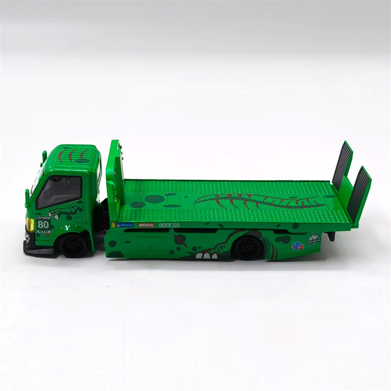 1:64 Hino H300 Dinosaur Painting Green Mega Gear DIECAST Model