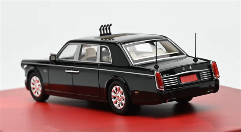 1:64 Hongqi CA7601 2025 Black Almost Real DIECAST Civil Car Model