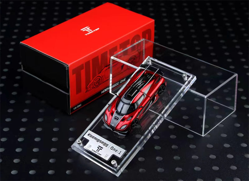 TIMETOP Koenigsegg One: 1 Open Lid Gift Box Edition Metallic Red Limited Edition 999PCS ONLY 1:64 Car Pre-built Model view1