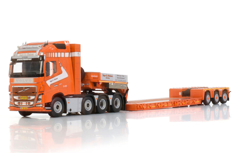 WSI VOLVO FH4 GLOBETROTTER XL 8X4 NOOTEBOOM LOWLOADER - 3 AXLE Tage E. Nielsen 1:50 DIECAST Truck