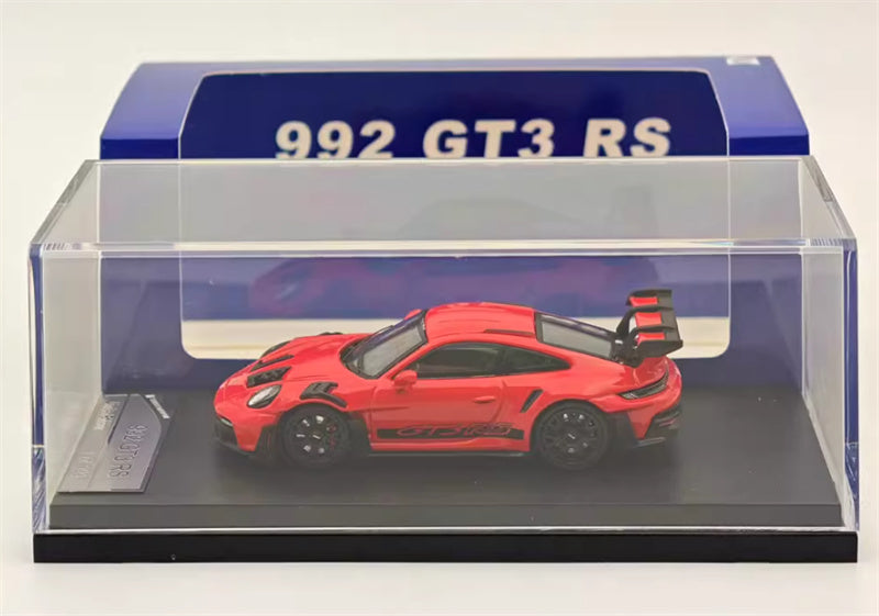 SW Porsche 992 GT3 RS red black decal Limited Edition 599PCS ONLY 1:64 car Pre-built Model view6
