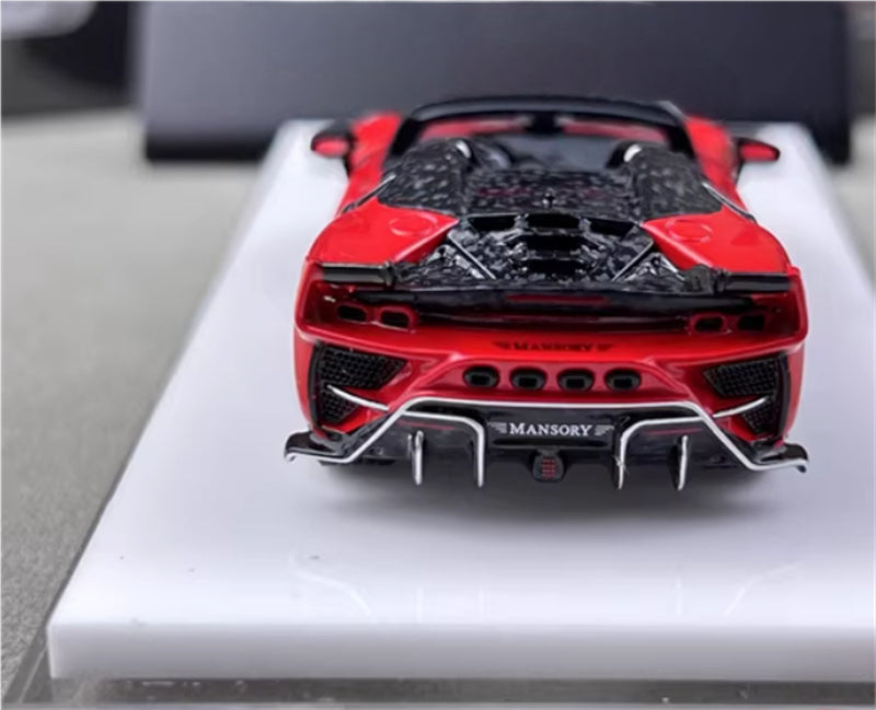 HKM Premium Mansory modified version Ferrari SF90 F9XX supercar Red convertible Limited Edition 1:64 Car Pre-built Airliner Model Display view6