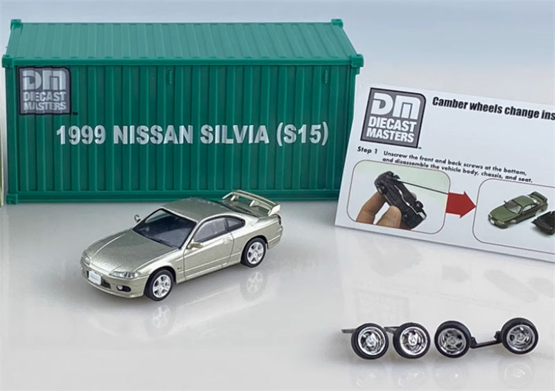 CATERPILLAR NISSAN SILVIA S15 silver Right hand drive 1:64 Car Pre-built Model