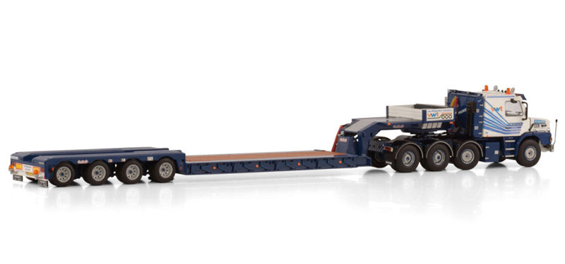WSI  SCANIA 3 SERIES TORPEDO 8X4 EURO LOW LOADER - 4 AXLE Van Wijgerden Transport 1:50 Truck Pre-built Model