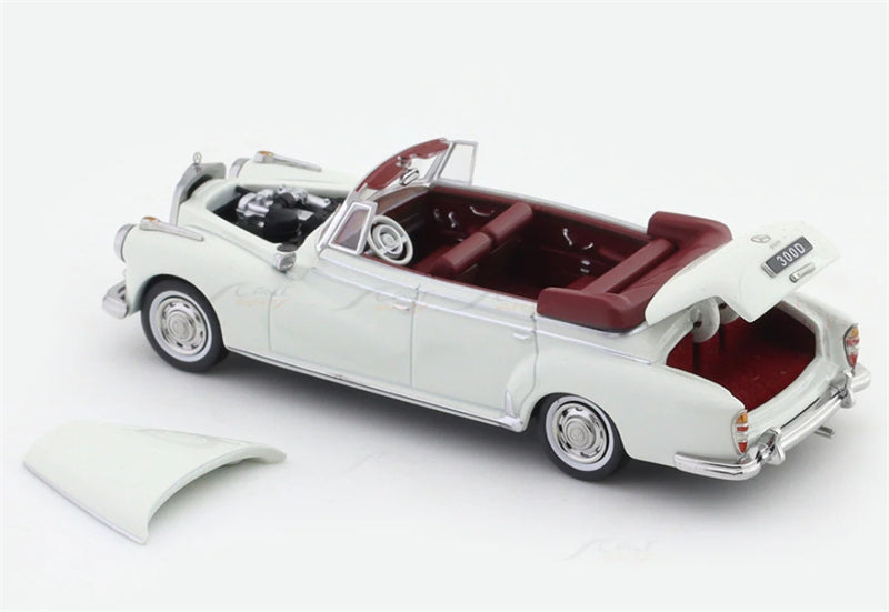 GFCC Mercedes Benz 300D 1959 Convertible White LHD 1:64 car Pre-built Model view3