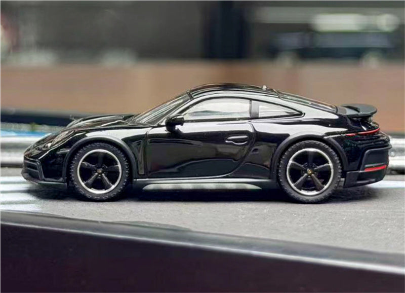 MINIGT Porsche 911 Dakar Black color box packaging 1:64 Car Pre-built Model view3