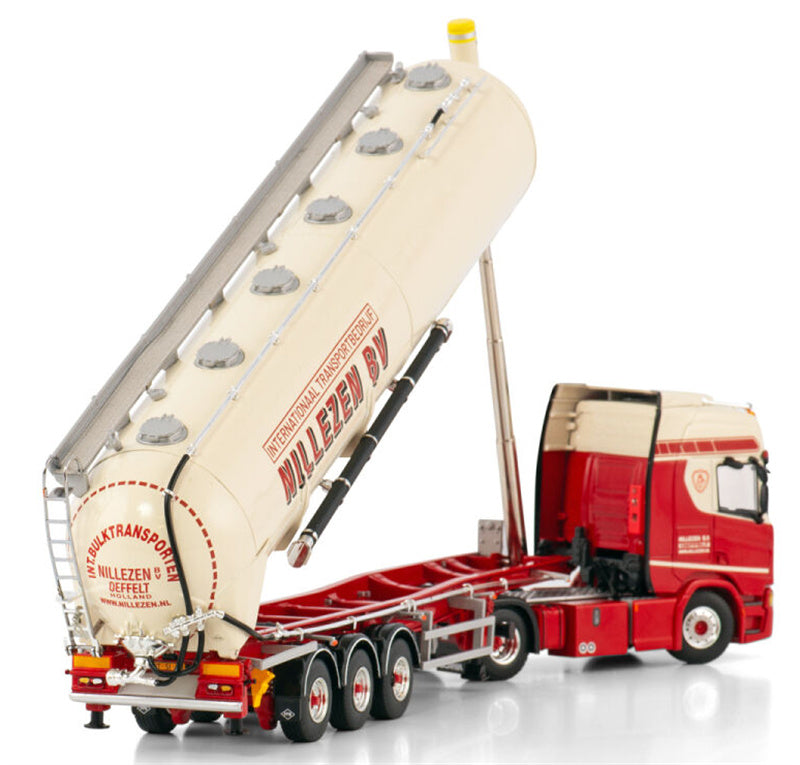 WSI SCANIA R HIGHLINE CR20H 4X2 TIPPER BULK TRAILER - 3 AXLE Nillezen Transport 1:50 Truck Pre-built Model