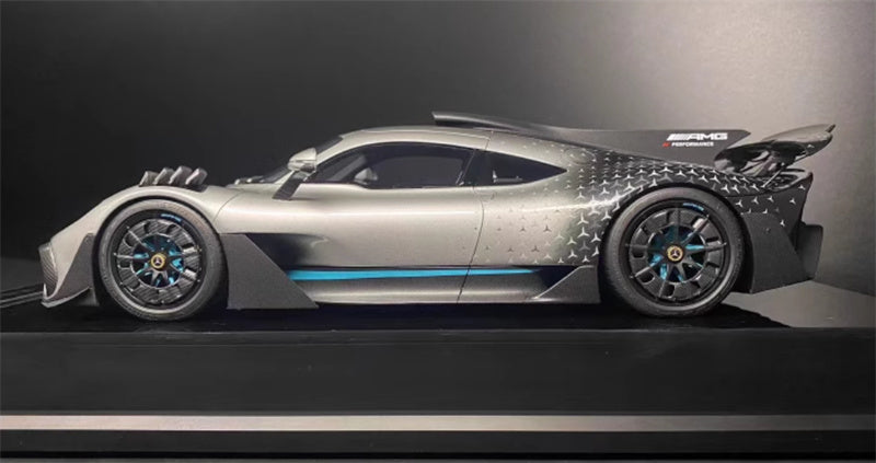Amalgam Mercedes Benz AMG ONE sports car silver 1:18 Car Pre-built Model view6