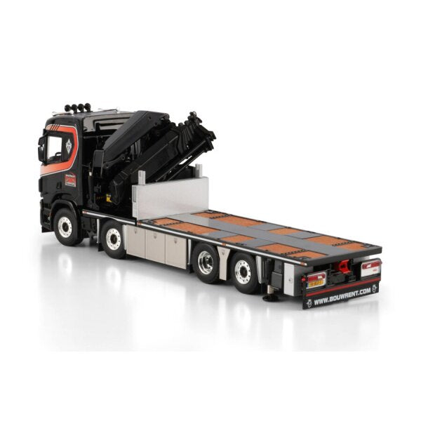 1:50 SCANIA BOUWRENT R CR20N 8X2 FLATBED TRUCK PK 78002 SH + JIB WSI Black Diecast Model