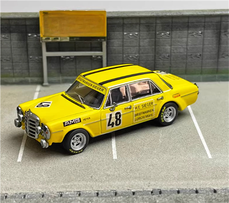 Liberty 64 Mercedes Benz 300SEL AMG W109 Yellow Pig 48# Limited Edition 999PCS ONLY 1:64 Car Pre-built Airliner Model Display view11