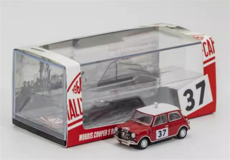 GCD Morris Cooper S Rallye Monte-Carlo 1964 Champion Car # 37 Red Right hand drive 1:64 Car Pre-built Model view4