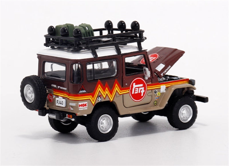 Rhino Model Toyota FJ40 Land Cruiser J40/LC40 Brown red double spelling 1:64 Truck Pre-built Model view4