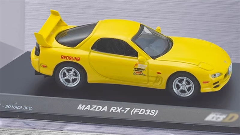 KYOSHO MAZDA RX-7 FD3S Yellow 1:64 Car Pre-built Airliner Model Display view4
