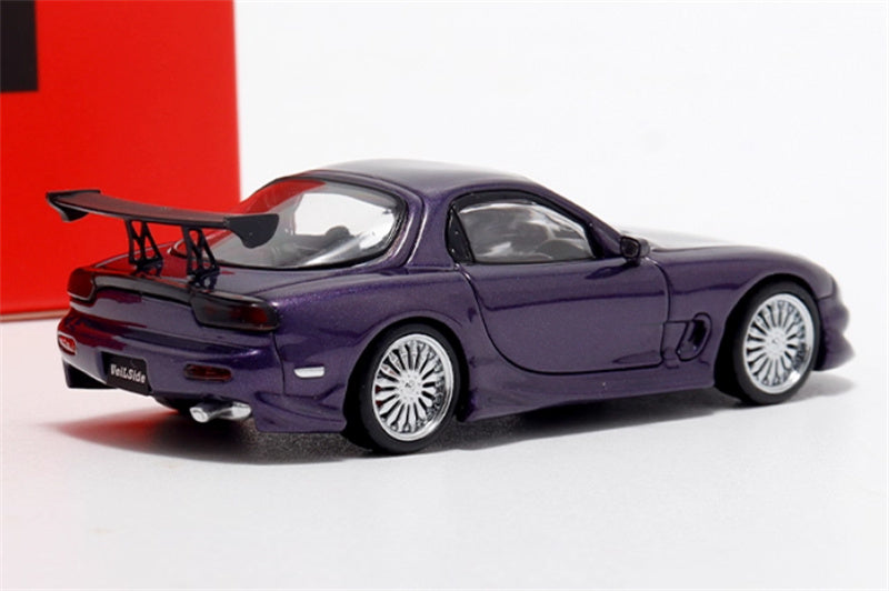 Mortal Mazda RX7 Veilside Limited Edition Purple 1:64 Car Pre-built Model view4