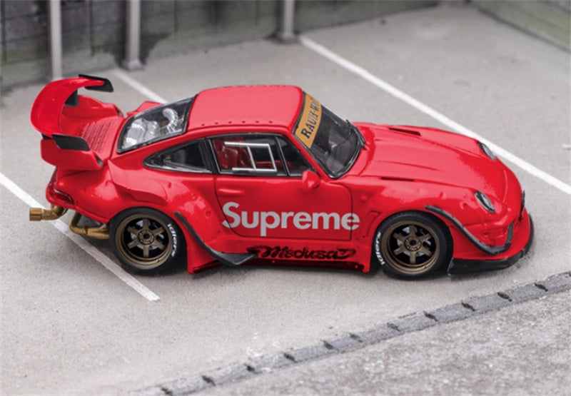 Star Model Porsche RWB 993 GT Tail Wing Edition Red w/ Figure (Accessories package+jack) 1:64 Car Pre-built Model view4
