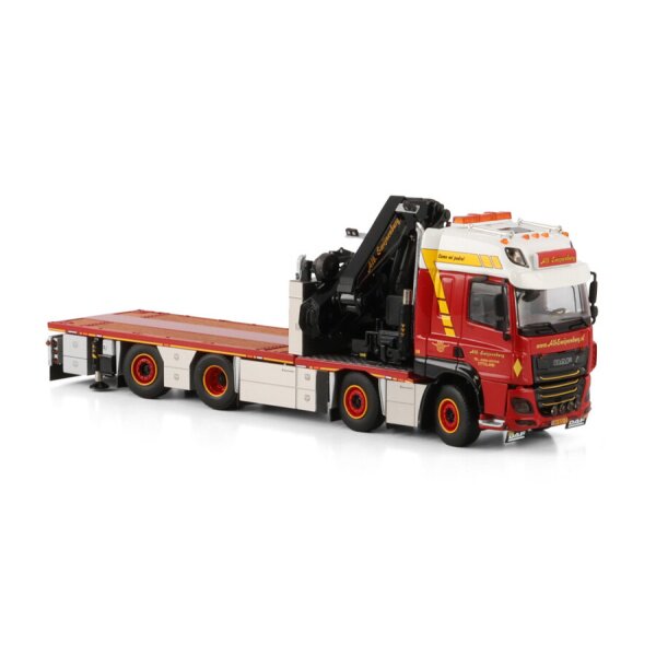 1:50 DAF ALB. SWIJNENBURG CAB MY2017 FLATBED TRUCK 8X2 W/ FASSI 1100 + JIB WSI Diecast Model