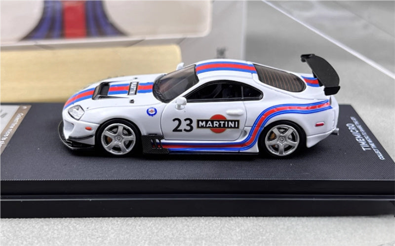 TimeMicro Toyota Supra A80Z Martini regular version Black base 1:64 Car Pre-built Model view9