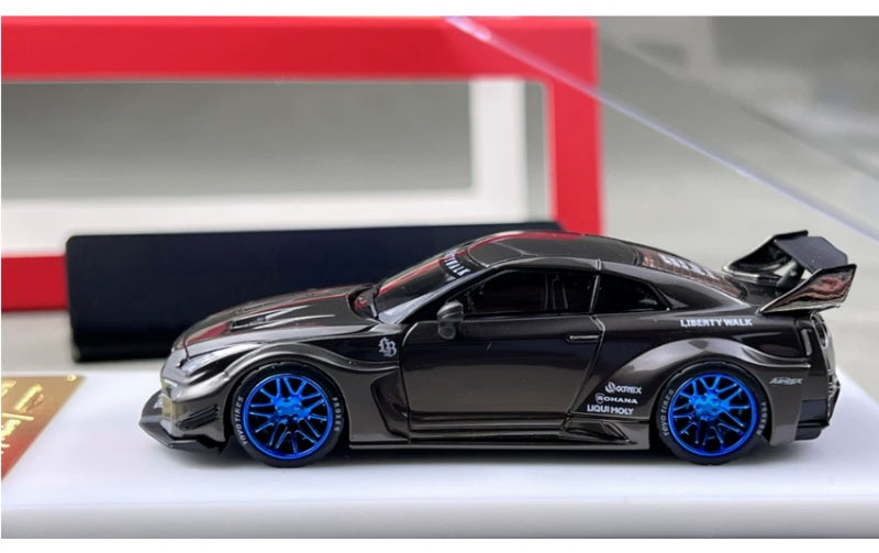 1:64 Nissan 35GT-RR   mymodelcollect Blue wheel electroplating brushed black Limited Edition 999PCS ONLY DIECAST Model