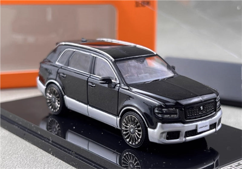 GCD Toyota Century 3rd Generation G70 SUV black silver right hand drive 1:64 Car Pre-built Model view5