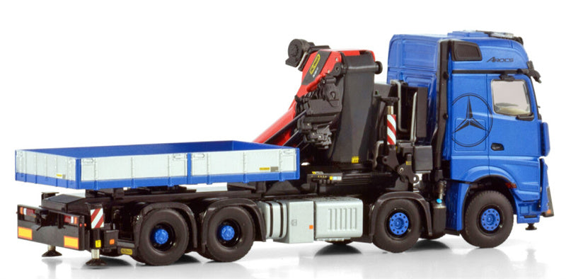 WSI Mercedes Benz AROCS MP5 BIG SPACE 8X4 WITH PALFINGER PK 1650 TEC + JIB DEMOUNTABLE BODY Premium Line 1:50 Truck Pre-built Model