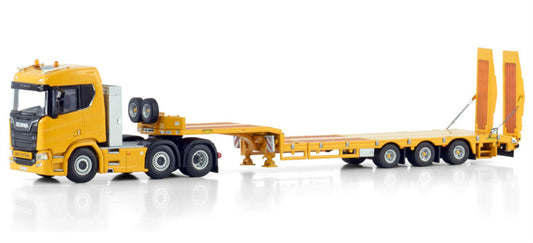 1:50 WSI SCANIA R NORMAL CR20N 6X2 TWIN STEER SEMI LOW LOADER WITH