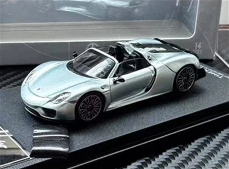 TimeMicro Porsche 918 Spyder Blue Silver Regular Version Limited Edition 499PCS ONLY 1:64 car Pre-built Model view6