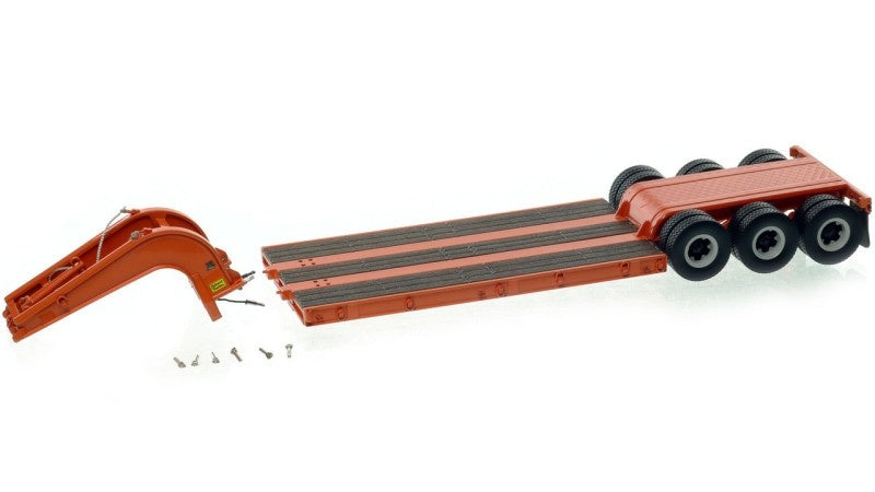 1:50 Talbert  1960s 60-Ton Cableneck Lowbed w/ Single-Axle Dolly Heavy Haul Replicas  Orange Diecast Model