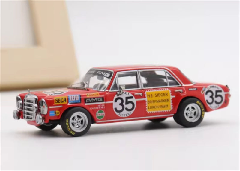 Liberty 64 Mercedes Benz 300SEL AMG W109 35# Red Pig 1:64 Car Pre-built Airliner Model Display view1