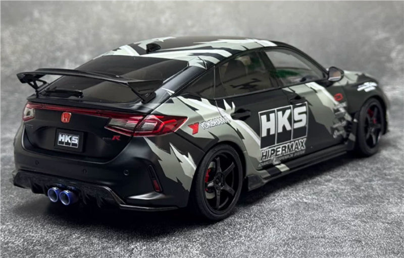 1:18 Honda Civic Type R FL5  Matte Black HKS MOTORHELIX Limited Edition 499PCS ONLY DIECAST Model