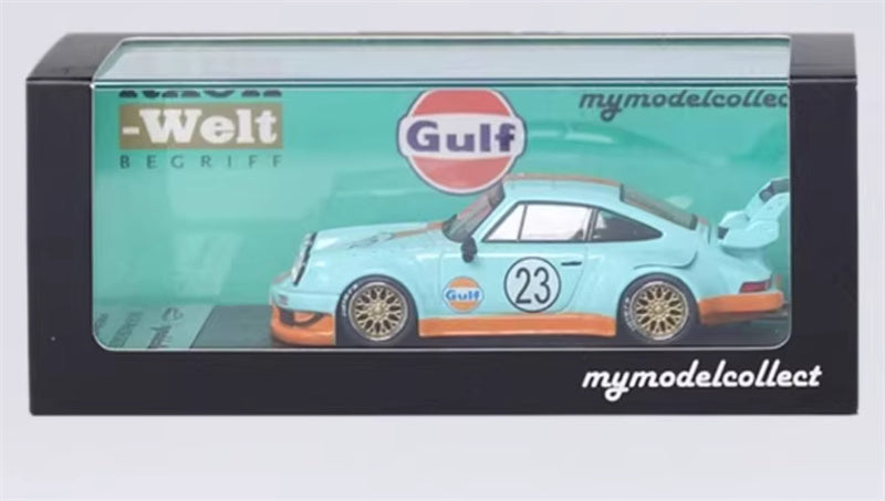 mymodelcollect Porsche RWB 930 High Wing gulf Limited Edition 999PCS ONLY RAUH - Welt 1:64 Car Pre-built Model view7